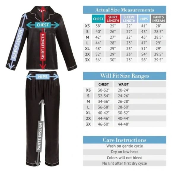 Alexander Del Rossa Satin Pajamas Pockets, PJ and Matching Sleep Mask Size M New - Picture 9 of 10